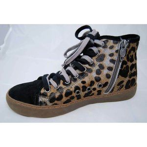 Ash pony hair High Top Sneakers in leopard print